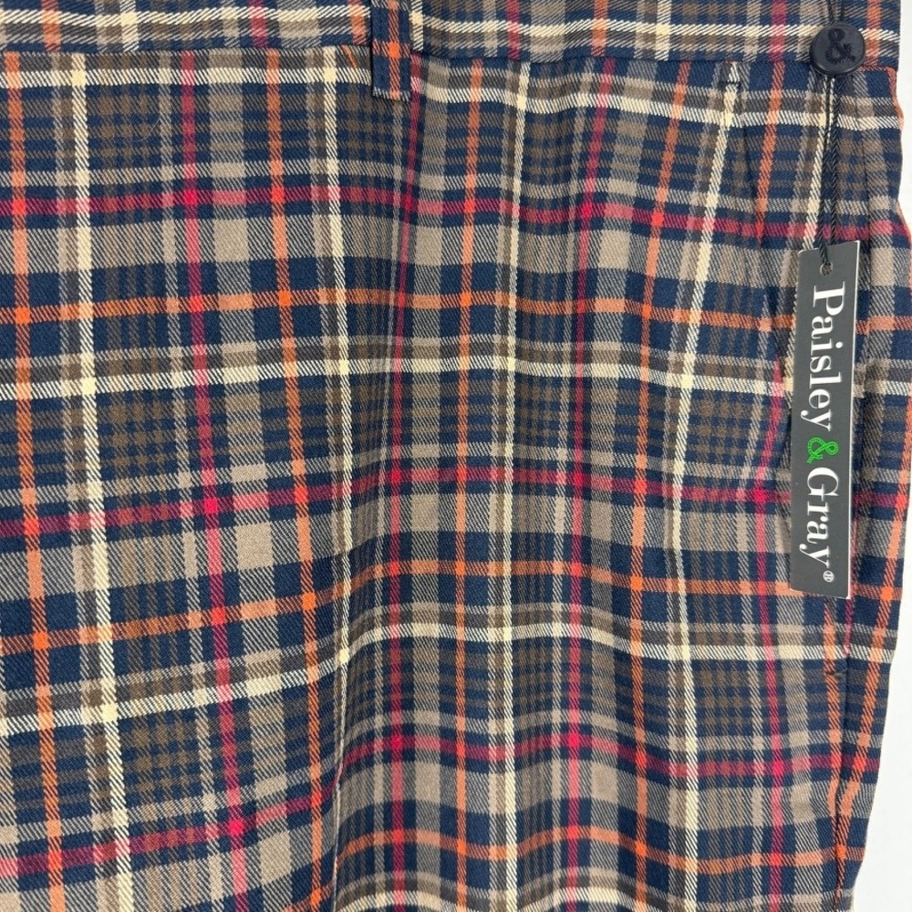 Paisley & Gray Mens Plaid Dress Pants Multicolor Tartan Slim Fit 42x32 NWT - Picture 2 of 9